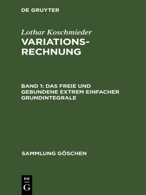 cover image of Das freie und gebundene Extrem einfacher Grundintegrale
